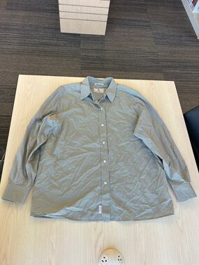 Voyage MARINA RINALDI made in Italy checkered print collared button down shirt